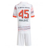 Stroje piłkarskie Bayern Munich Aleksandar Pavlovic #45 Koszulka Wyjazdowej dla dzieci 2025-26 Krótki Rękaw (+ szorty)